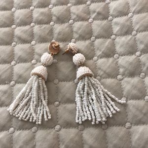 BaubleBar Jewelry - Bubble bar white tassel and beaded earrings BaubleBar Jewelry - Bubble bar white tassel and beaded earrings